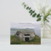 WWII Pillbox op het strand, Nederlandse haven, AK Briefkaart (Staand voorkant)