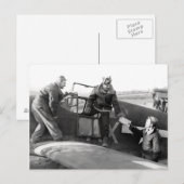 WWII Pilot + Crew of a P-51A Mustang Briefkaart (Voorkant / Achterkant)