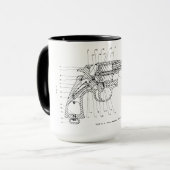 WWII PISTOL REVOLVER HANDGUN 45 CALIBER SCHEMATIC MOK (Voorkant links)
