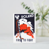 WWII Polen, eerste Poster in de strijd Briefkaart (Staand voorkant)