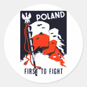 WWII Polen, eerste Poster in de strijd Ronde Sticker