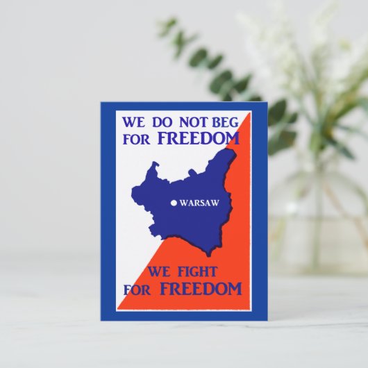 WWII Polen vecht voor vrijheid Briefkaart (Staand voorkant)
