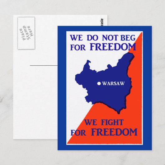 WWII Polen vecht voor vrijheid Briefkaart (Voorkant / Achterkant)