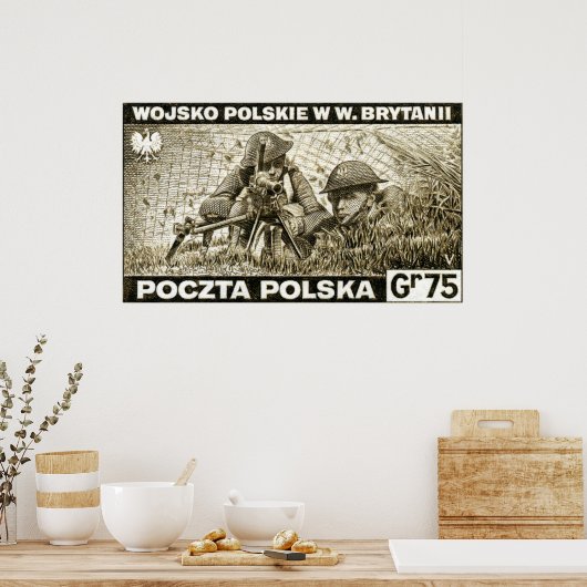 WWII Pools Leger in Engeland Poster (Keuken)