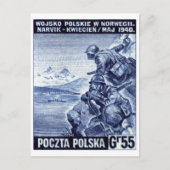 WWII Pools leger in Narvik, Noorwegen Briefkaart (Voorkant)