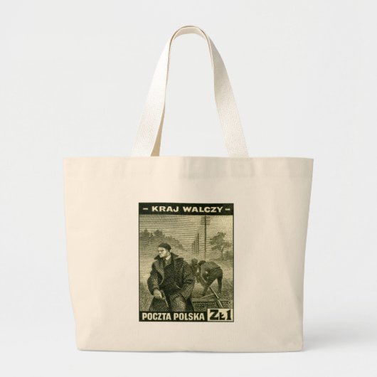 WWII Pools thuisleger Grote Tote Bag (Voorkant)