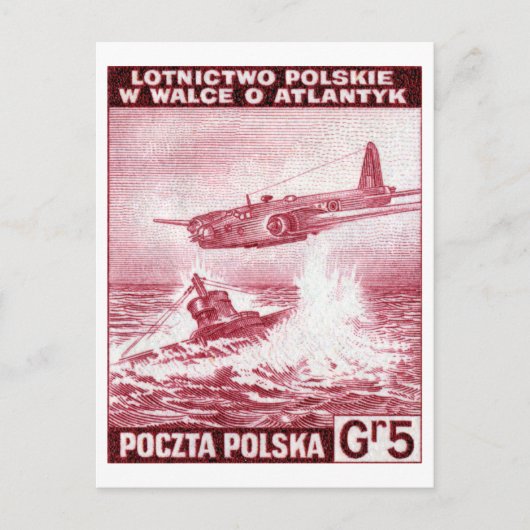 WWII Poolse luchtmacht Briefkaart (Voorkant)