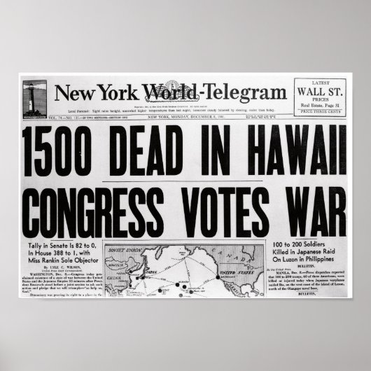 WWII Poster kranten (Voorkant)