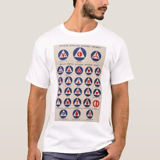 WWII-poster t-shirt voor civiele bescherming (Voorkant)