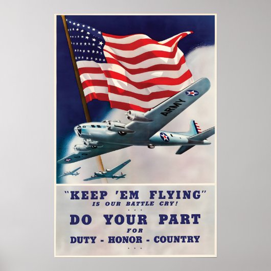 WWII Poster US Luchtmacht Keep Them Flying (Voorkant)
