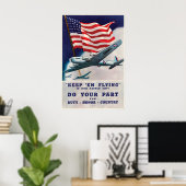 WWII Poster US Luchtmacht Keep Them Flying (Thuiskantoor)