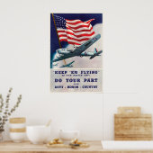 WWII Poster US Luchtmacht Keep Them Flying (Keuken)