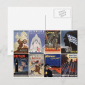 WWII-posters: verenigd zijn we sterk Briefkaart (Voorkant / Achterkant)