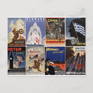 WWII-posters: verenigd zijn we sterk Briefkaart