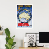 WWII-propagandaposter omringd met dreiging Poster (Thuiskantoor)