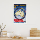 WWII-propagandaposter omringd met dreiging Poster (Keuken)
