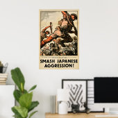 WWII Propagandaposter Versla Japans Aggressionisme Poster (Thuiskantoor)