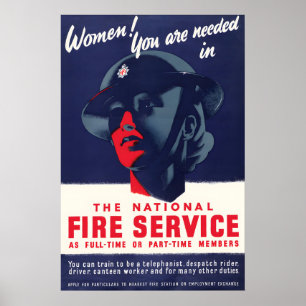 WWII Propagandaposter Vrouwen sluiten zich aan bij Poster