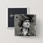 WWII Rosie de Riveter Vierkante Button 5,1 Cm (Voorkant /achterkant)
