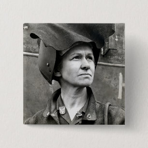 WWII Rosie de Riveter Vierkante Button 5,1 Cm