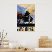 WWII Royal Navy Poster Help Groot-Brittannië Klaar (Keuken)