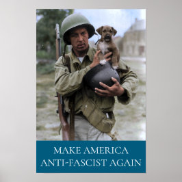 WWII-soldaat met puppy MAAFA Poster