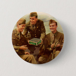WWII-soldeer van 1940 met snoep van thuis Ronde Button 5,7 Cm
