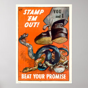 WWII Stempel 'Em Out' Poster