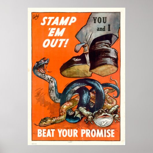 WWII Stempel 'Em Out' Poster (Voorkant)