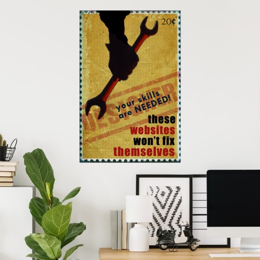 WWII-Stijlontwerper Poster (Thuiskantoor)