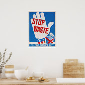 WWII Stop Afval -  patriottisme Poster (Keuken)