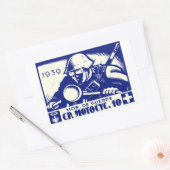 WWII Swiss Motorcycle Company, blauw Rechthoekige Sticker (Envelop)