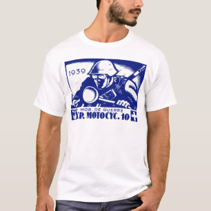 WWII Swiss Motorcycle Company, blauw T-shirt