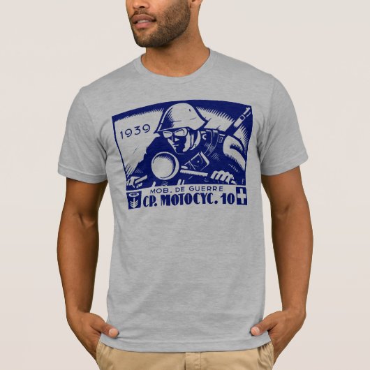 WWII Swiss Motorcycle Company, blauw T-shirt (Voorkant)