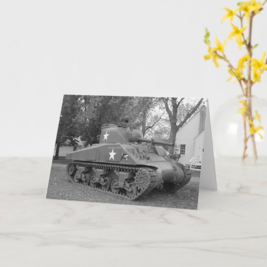 "WWII Tank" Dank je kaart (Gele Bloem)