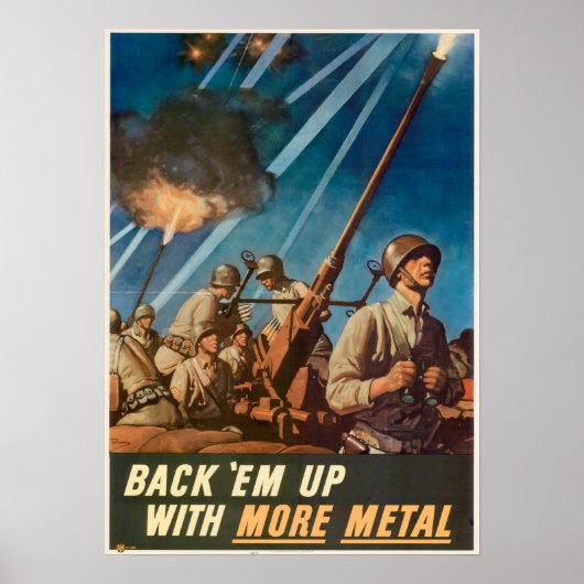 WWII terug Em met meer metaal Poster (Voorkant)