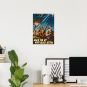 WWII terug Em met meer metaal Poster (Thuiskantoor)
