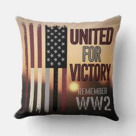 WWII United Victory Flag Memorial Veterans Tribute Kussen