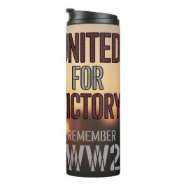 WWII United Victory Flag Memorial Veterans Tribute Thermosbeker