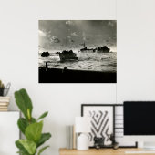 WWII US Marines assault Iwo Jima Poster (Thuiskantoor)
