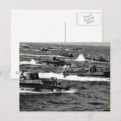 WWII US Marines invasie Iwo Jima Briefkaart (Voorkant / Achterkant)