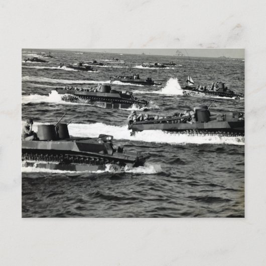 WWII US Marines invasie Iwo Jima Briefkaart (Voorkant)