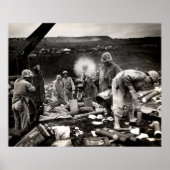 WWII US Marines on Iwo Jima Poster (Voorkant)
