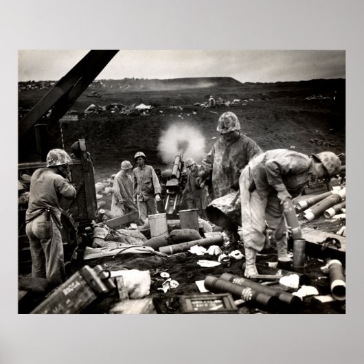WWII US Marines on Iwo Jima Poster (Voorkant)