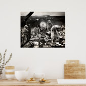 WWII US Marines on Iwo Jima Poster (Keuken)