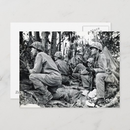WWII US Marines on Peleliu Briefkaart (Voorkant / Achterkant)