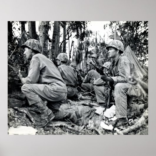 WWII US Marines on Peleliu Poster (Voorkant)