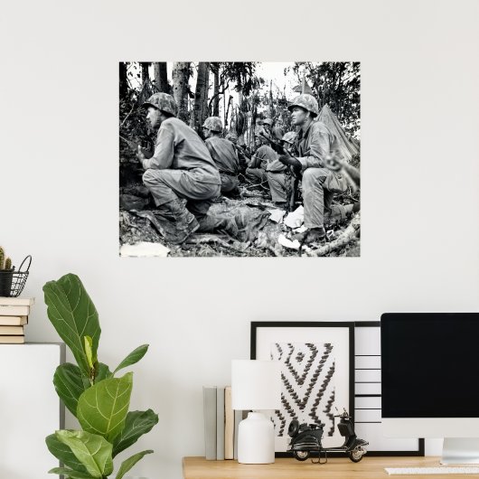 WWII US Marines on Peleliu Poster (Thuiskantoor)