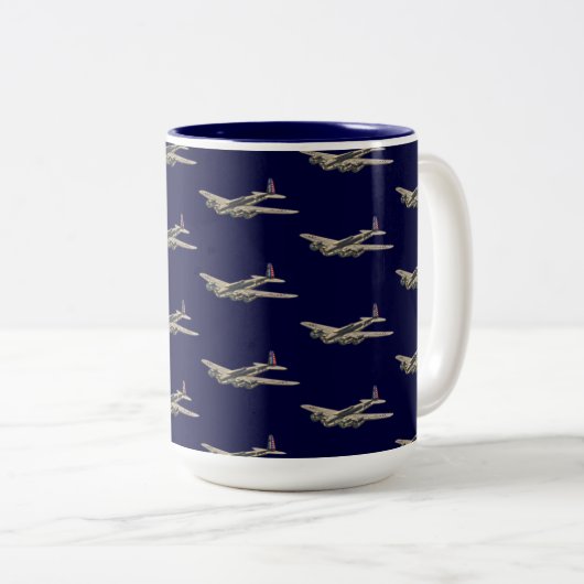 WWII US Vliegtuig 2 Tweekleurige Koffiemok (Voorkant rechts)