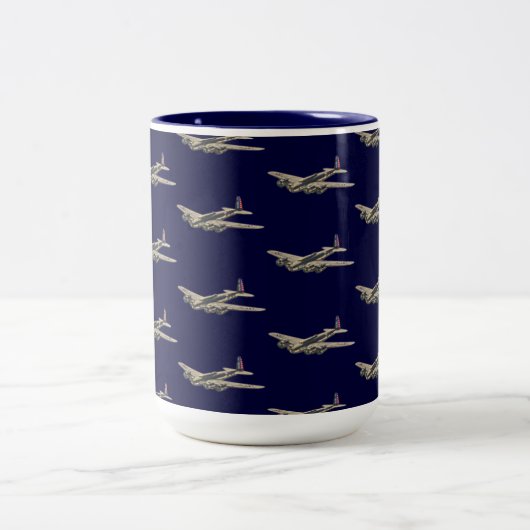  WWII US Vliegtuig 2 Tweekleurige Koffiemok (Center)